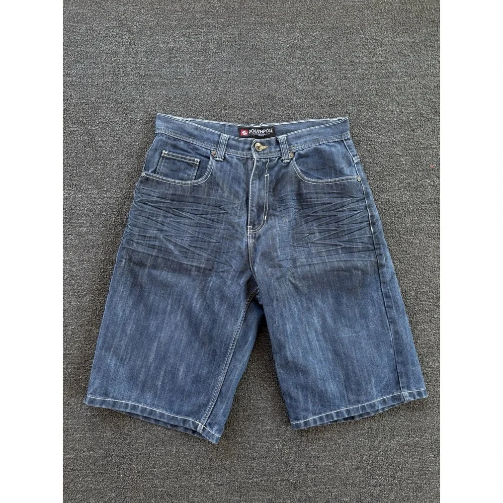 Southpole Mens Denim Shorts Size 34 Blue Y2K‎ Baggy Jean Short